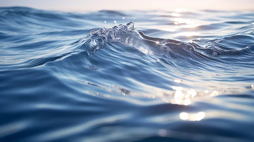 Deep Blue Ocean Surface - Calm Water Reflections