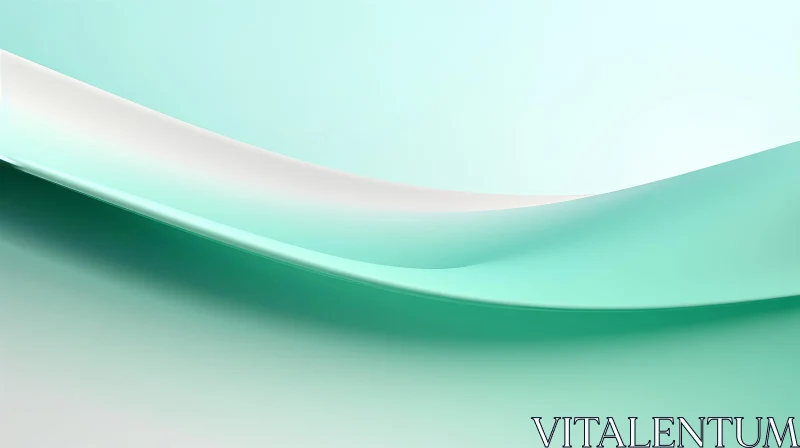 AI ART Green and White Wave: Abstract 3D Rendering
