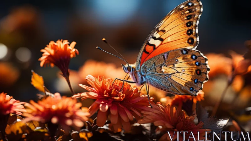Orange Butterfly on Flower - Stunning Nature Photography AI Image