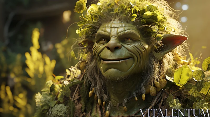 Enchanting Forest Creature with Yellow Flower Crown AI Image