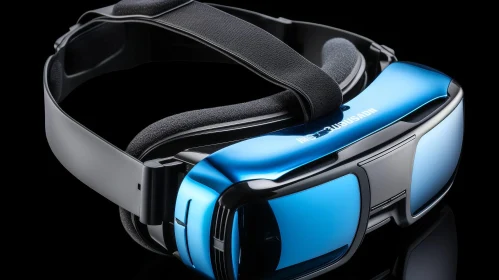 Modern Virtual Reality Headset on Black Background