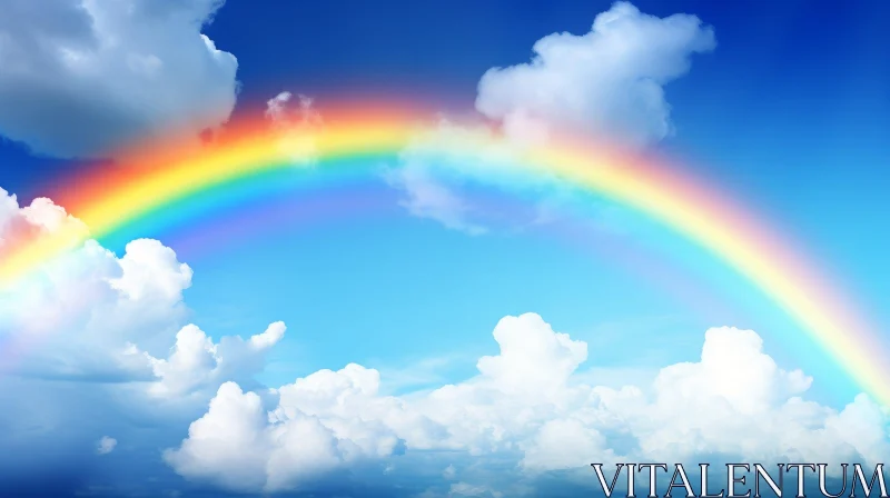 Rainbow Over White Clouds - Symbol of Hope and New Beginnings AI Image