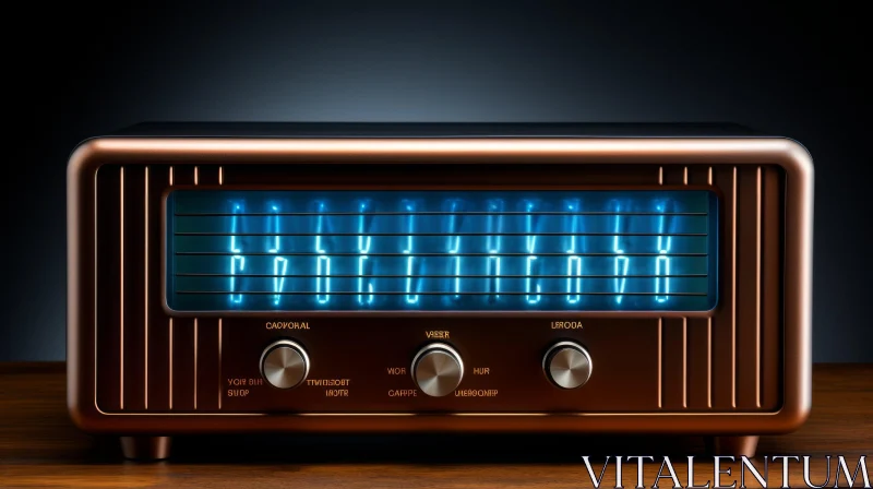 Retro-Futuristic Radio with Blue Light Display AI Image