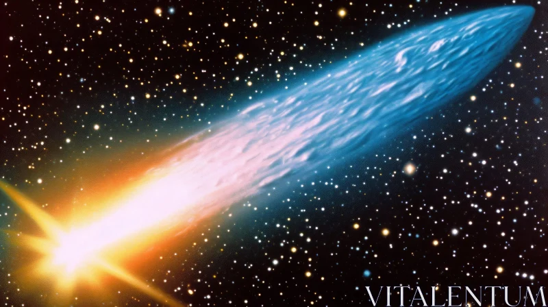 Glowing Comet in Starry Sky - Stunning Universe Wonders AI Image