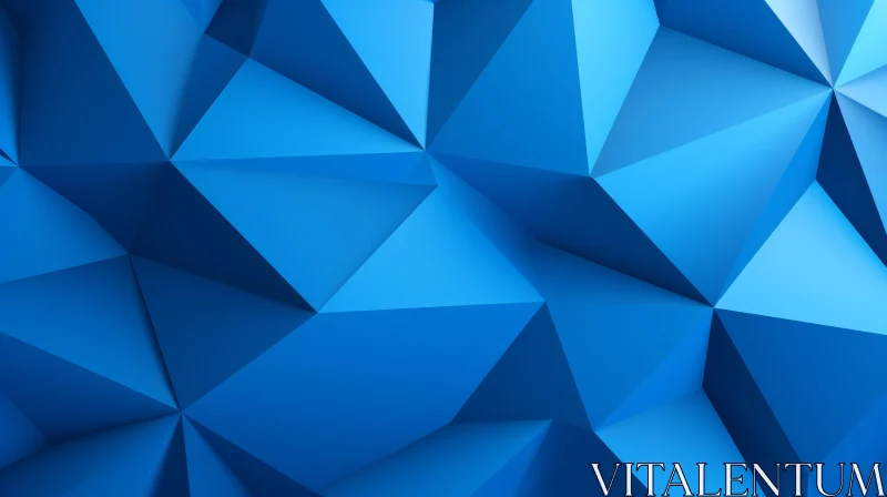 AI ART Intricate Blue Polygonal Surface | Abstract 3D Rendering