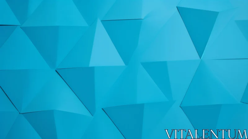 Blue Geometric Triangle Origami Background AI Image