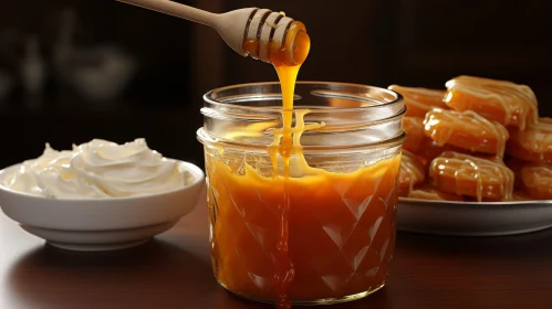 Delicious Caramel Sauce and Whipped Cream Image