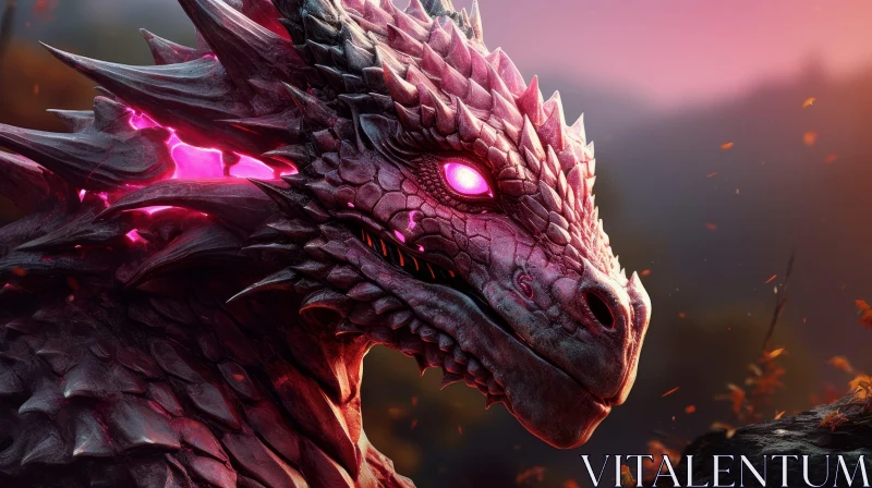 Enchanting Pink Dragon - Digital Art AI Image