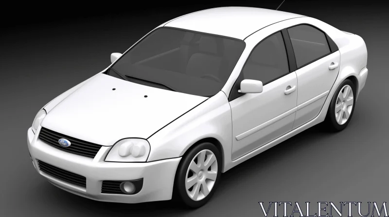 Unique Rendered White Car with Precise Lines and Contours AI Image