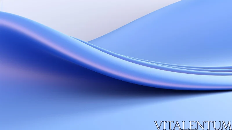 Blue Glossy Waves | Abstract 3D Rendering AI Image