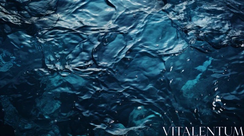 AI ART Deep Blue Ocean Surface - Sunlit Water and Rippled Reflections