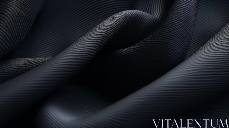 Elegant Black Silk Fabric Texture AI Image
