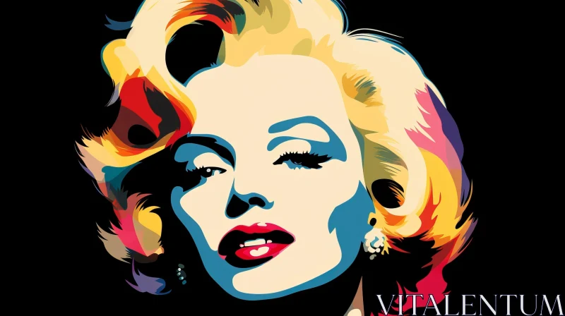 Iconic American Actress Portrait in Pop Art Style AI Image
