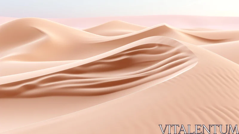 Sand Dune 3D Rendering with Soft Appearance AI Image