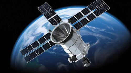 Satellite Orbiting Earth - Technology Marvel