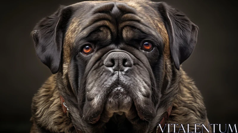 Brown and Black Dog Portrait AI Image