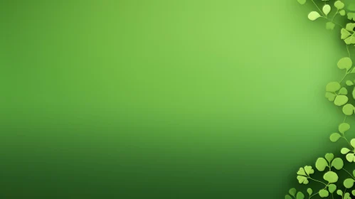 Green Background with Gradient and Clover Leaves