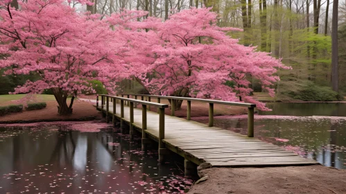 Tranquil Cherry Blossom Park Landscape