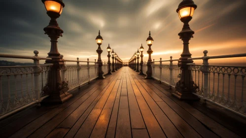 Tranquil Wooden Pier at Sunset