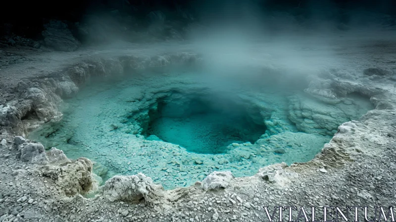 Blue Hot Spring in Yellowstone National Park AI Image