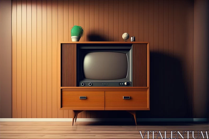 Captivating Retro TV in Rustic Bedroom | 3D Render AI Image