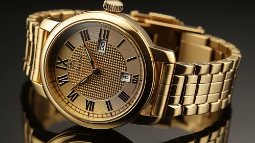 Exquisite Gold Wristwatch | Elegant Roman Numerals