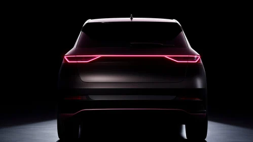Sleek Modern Car Silhouette on Dark Background