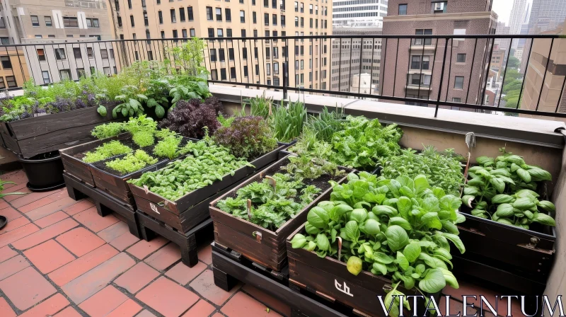AI ART Urban Rooftop Garden: A Natural Oasis in the Cityscape