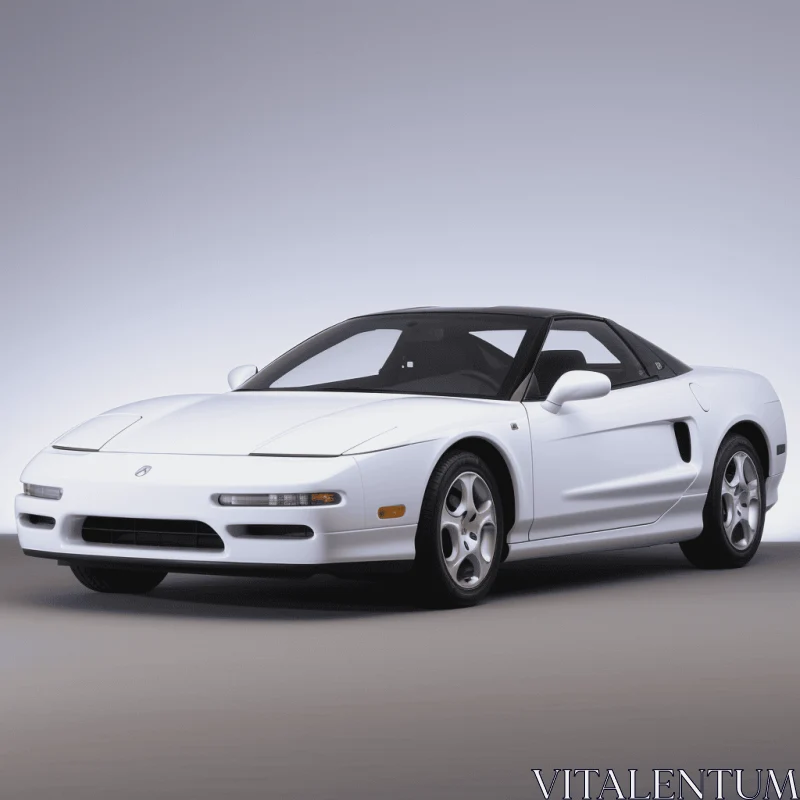 White Sports Car in 3D Model | American Romanticism | Kodak Portra AI Image