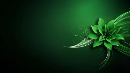 Green Flower 3D Rendering Background