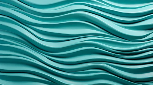 Tranquil 3D Wavy Surface | Depth & Dimension | Blue-Green Hue