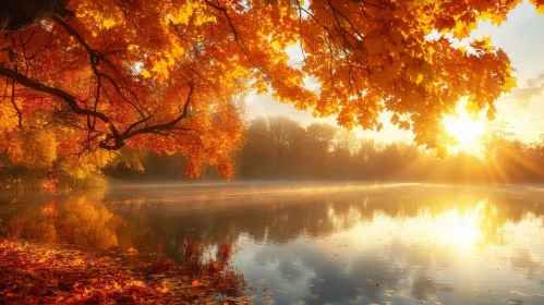 Tranquil Fall Lake Landscape
