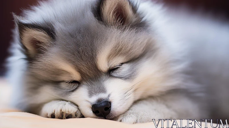 Tranquil Sleeping Puppy Photo AI Image