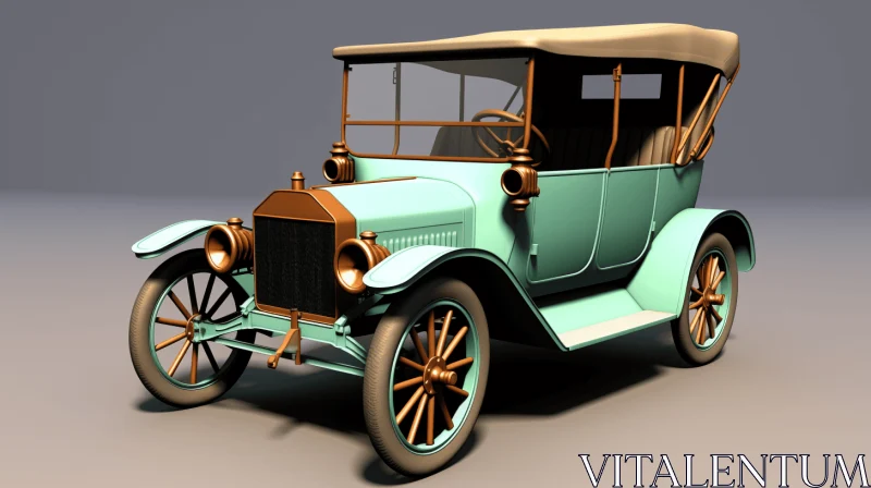Vintage Ford Model T with Wood Trim - Rendered in Maya AI Image