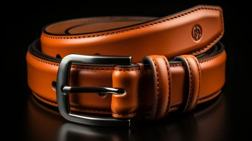 Brown Leather Belt with Silver Buckle - Fashion Accessory Close-Up