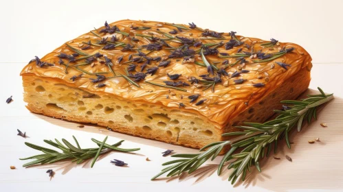 Delicious Focaccia with Lavender and Rosemary