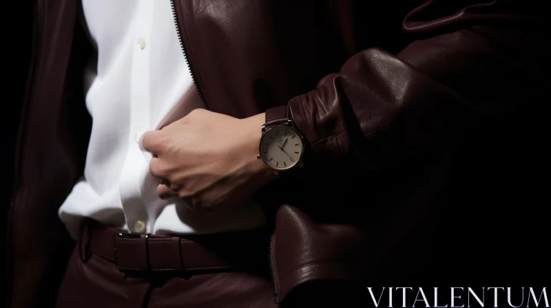AI ART Elegant Man's Watch on Wrist in Studio Setting