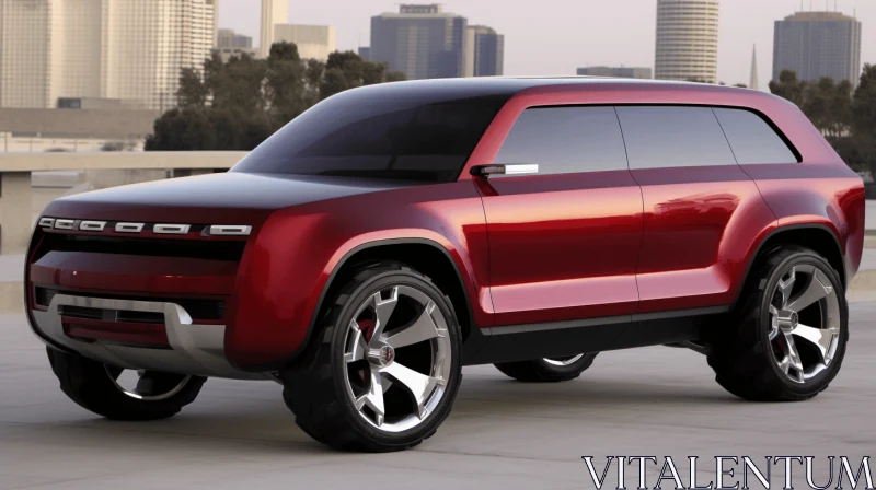 Ford Bronco Concept in Red: A Captivating Vision of the Future AI Image