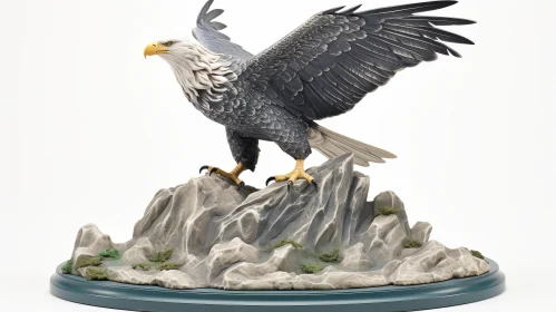 Majestic Bald Eagle Perched on Rocky Crag