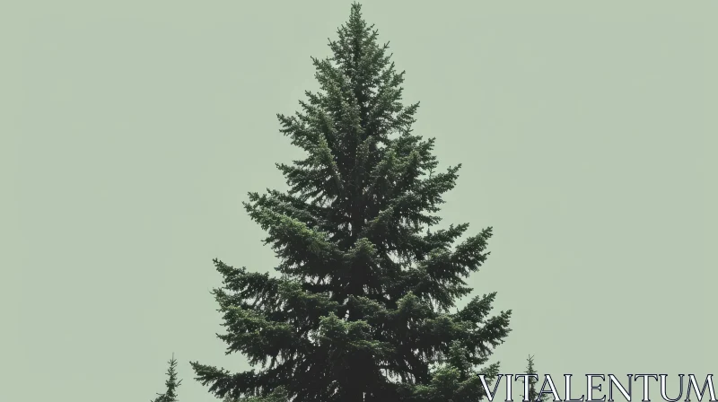 Majestic Coniferous Tree in Nature AI Image