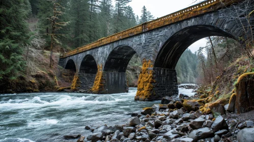 Serene Stone Bridge in Pacific Northwest