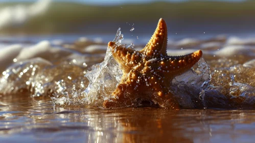 Starfish and Wave: Capturing Nature's Beauty