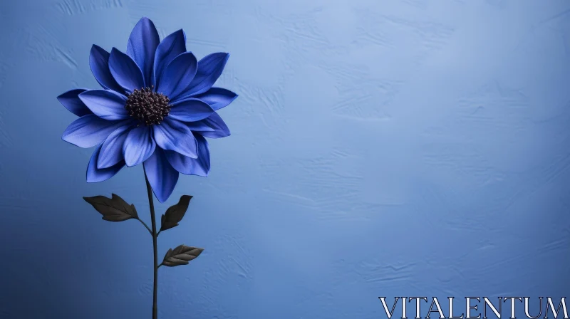 Blue Flower on Gradient Background AI Image