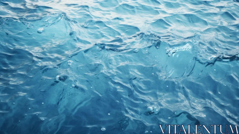 AI ART Blue Ocean Surface with Sun Reflections