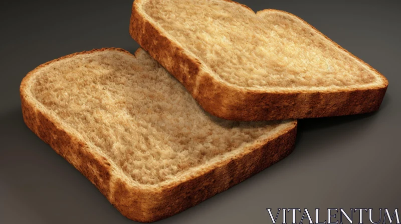 Crispy Toasted Bread on Dark Background AI Image