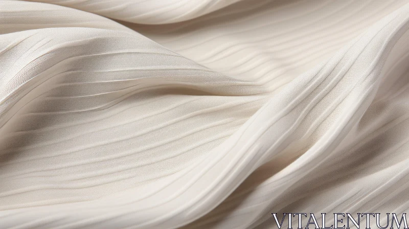 Elegant Beige Pleated Fabric Close-Up AI Image