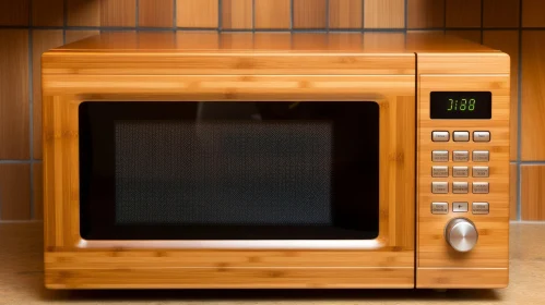 Modern Microwave Oven on Kitchen Counter