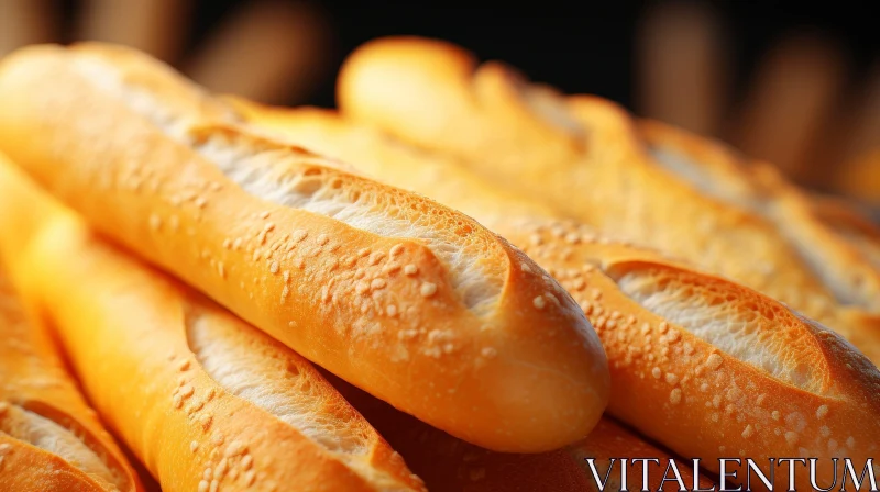 Delicious Golden Brown Baguette with Sesame Seeds AI Image