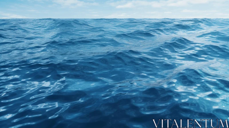 Tranquil Blue Seascape - Peaceful Ocean View AI Image