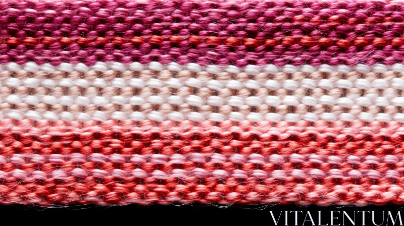 Colorful Hand-Knitted Striped Fabric Close-Up AI Image